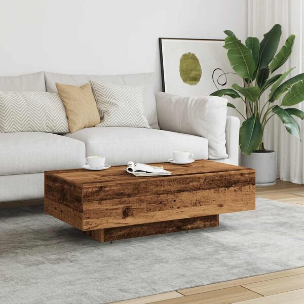 Antik fa színű szerelt fa dohányzóasztal 100x49,5x31 cm