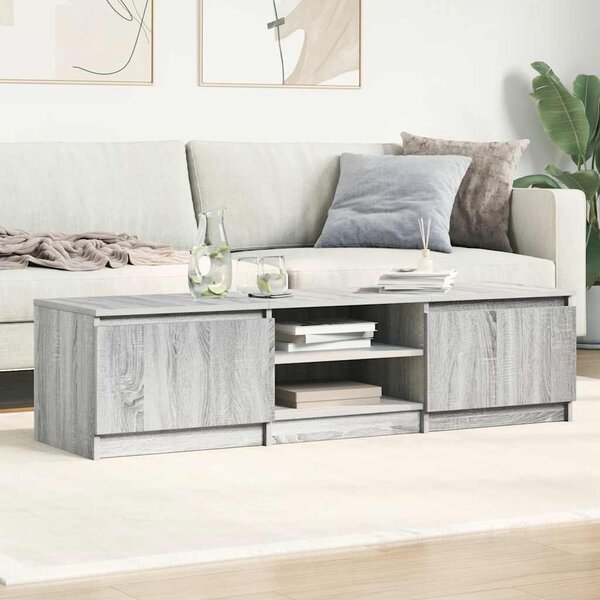 Szürke sonoma színű szerelt fa TV-szekrény 140 x 40 x 35,5 cm