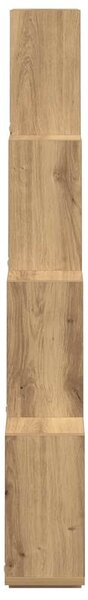 Kézműves tölgy színű szerelt fa fali kocka polcok 90x15x119,5cm