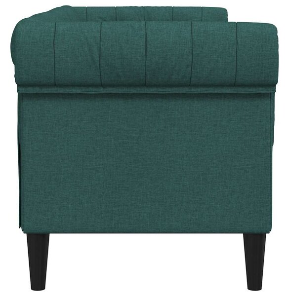 Sötétzöld 2 személyes szövet Chesterfield kanapé