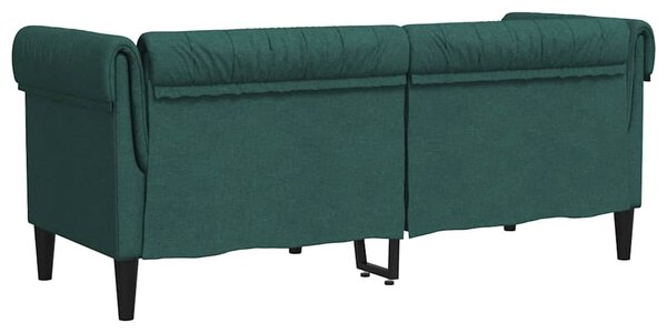 Sötétzöld 2 személyes szövet Chesterfield kanapé