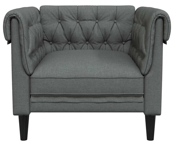 Sötétszürke szövet Chesterfield kanapé