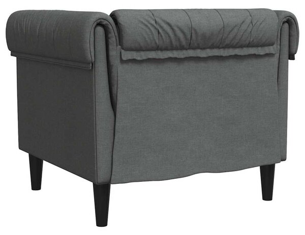 Sötétszürke szövet Chesterfield kanapé