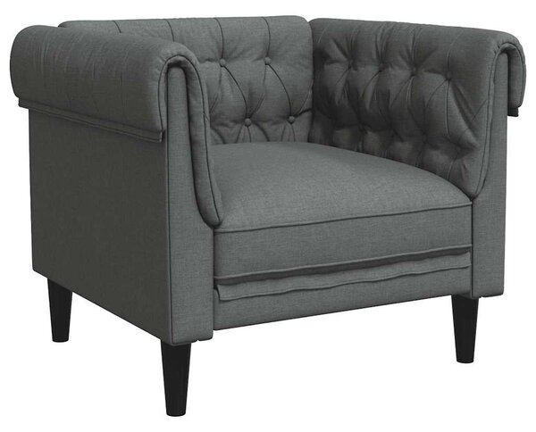 Sötétszürke szövet Chesterfield kanapé