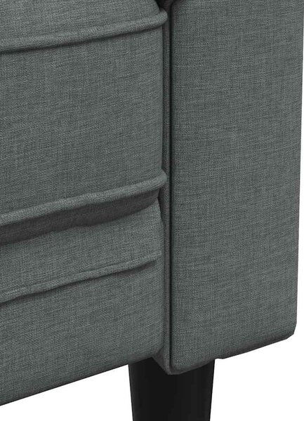 Sötétszürke szövet Chesterfield kanapé