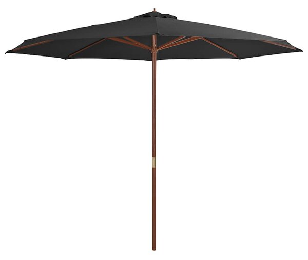 Antracitszürke kültéri napernyő farúddal 350 cm