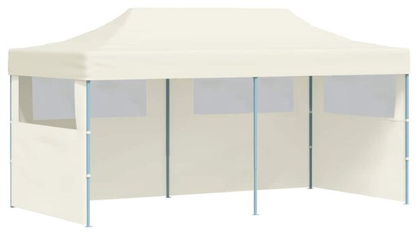 Krémszínű összecsukható pavilon 3 x 6 m