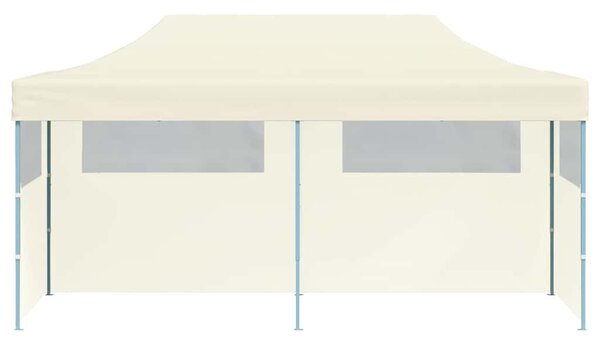 Krémszínű összecsukható pavilon 3 x 6 m