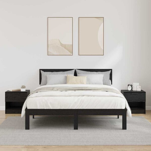 Ágyat tartó szekrény 2 pcs Fekete tölgy 40 x 39 x 40cm Faanyag