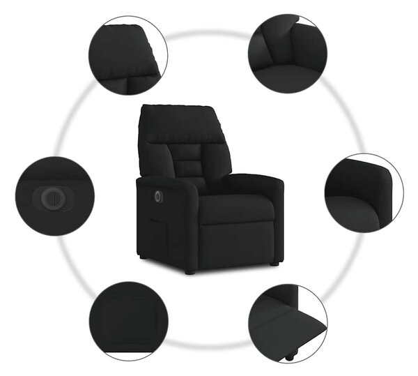 Fekete szövet elektromos dönthető fotel