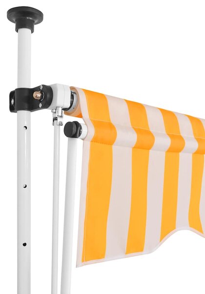 Narancssárga-fehér csíkos kézzel feltekerhető napellenző 150 cm