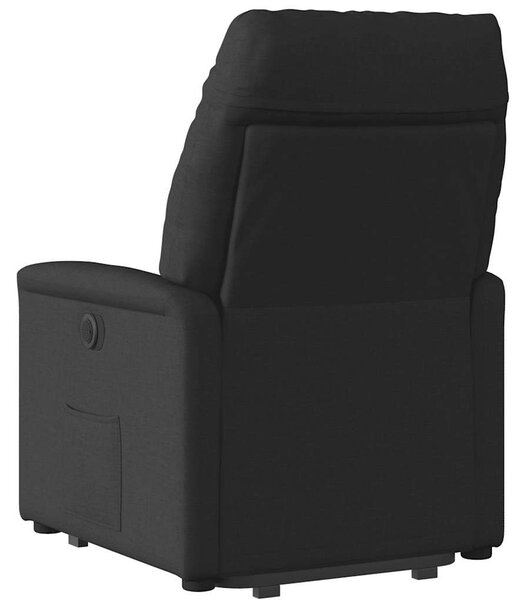 Elektromos felállást segítő fekete szövet dönthető fotel