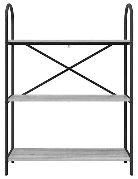 Könyvespolc 3 szintes 80 x 30 x 109 cm Szerelt fa Szürke Sonoma