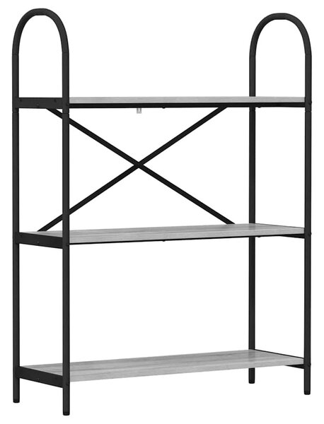 Könyvespolc 3 szintes 80 x 30 x 109 cm Szerelt fa Szürke Sonoma