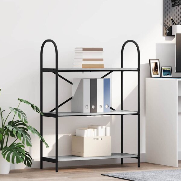 Könyvespolc 3 szintes 80 x 30 x 109 cm Szerelt fa Szürke Sonoma
