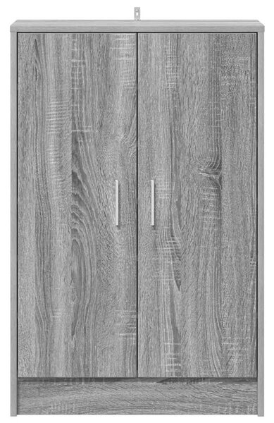 Szürke sonoma színű szerelt fa cipősszekrény 60 x 35 x 92 cm
