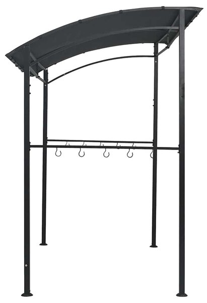 Antracitszürke acél grillpavilon 215 x 150 x 220 cm