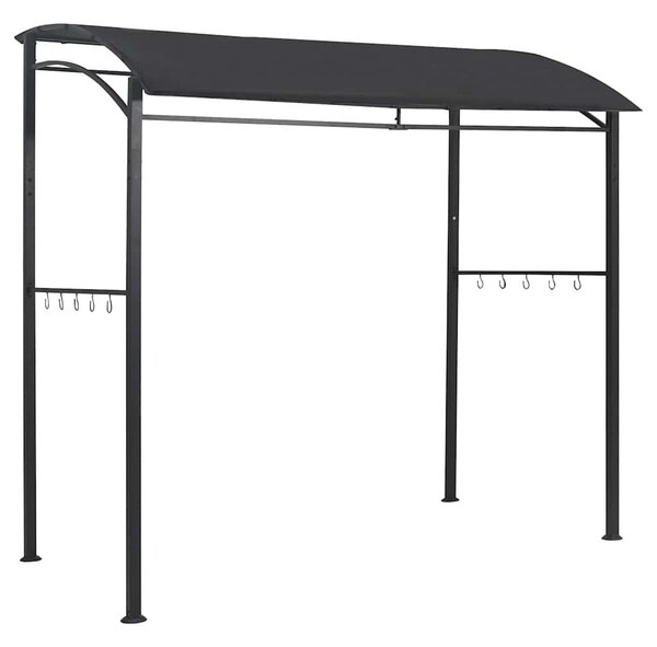 Antracitszürke acél grillpavilon 215 x 150 x 220 cm