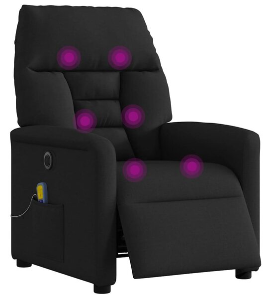 Fekete szövet elektromos dönthető masszázsfotel