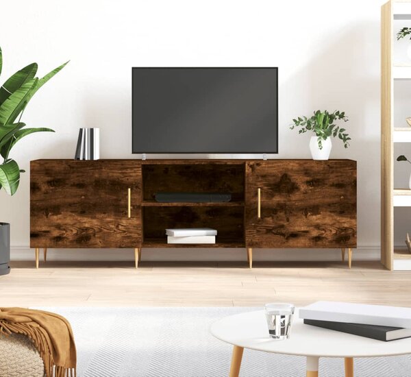 Füstös tölgy színű szerelt fa TV-szekrény 150 x 30 x 44,5 cm