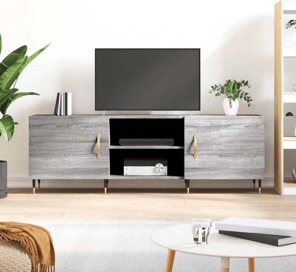 Szürke sonoma színű szerelt fa TV-szekrény 150x30x50 cm