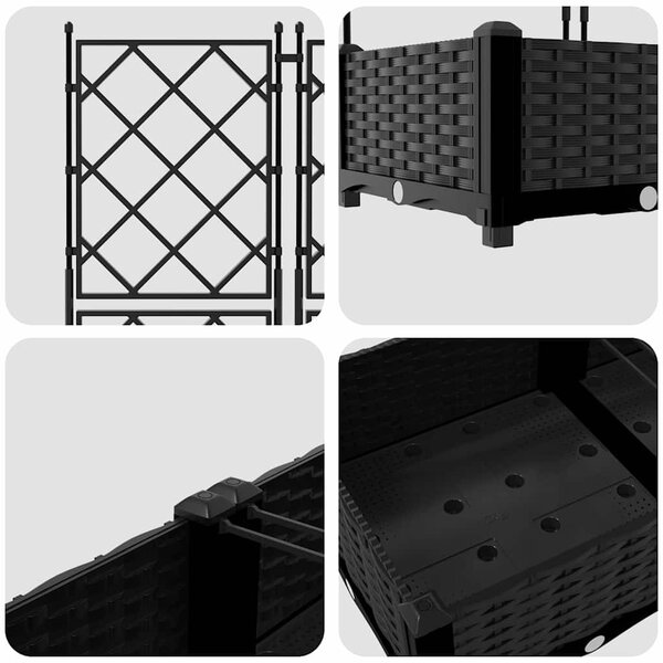 Kertész cserép rácsos változattal 5 pcs Fekete
