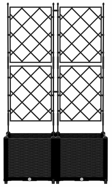 Kertész cserép rácsos változattal 2 pcs Fekete 80 x 40 x 143 cm