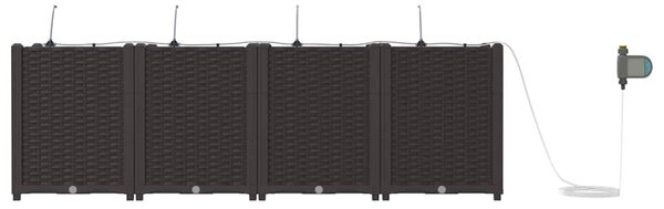VidaXL Kerti cserép 4 pcs Barna 160 x 40 x 52 cm Műanyag