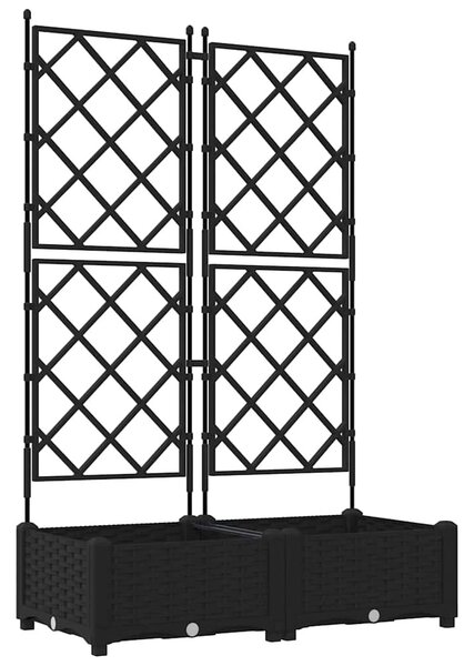 Kerti cserép 2 db Fekete 80 x 40 x 125,5 cm PP