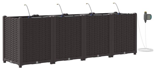 VidaXL Kerti cserép 4 pcs Barna 160 x 40 x 52 cm Műanyag