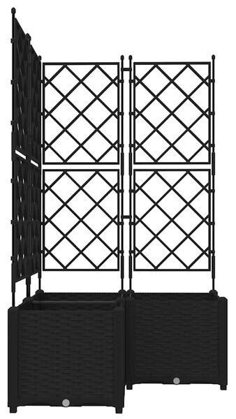 Kerti cserép 3 db Fekete 80 x 80 x 143 cm PP