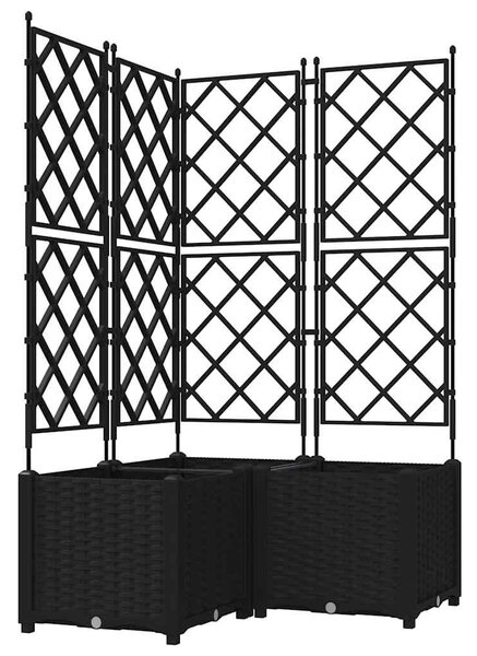 Kerti cserép 3 db Fekete 80 x 80 x 143 cm PP