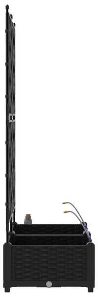 VidaXL Kerti cserép 2 pcs Fekete 80 x 40 x 126 cm Műanyag
