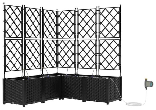 VidaXL Kerti cserép 5 pcs Fekete 120 x 120 x 142 cm Műanyag