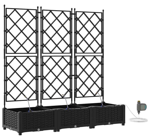 Kerti cserép 3 db Fekete 120 x 40 x 126 cm PP