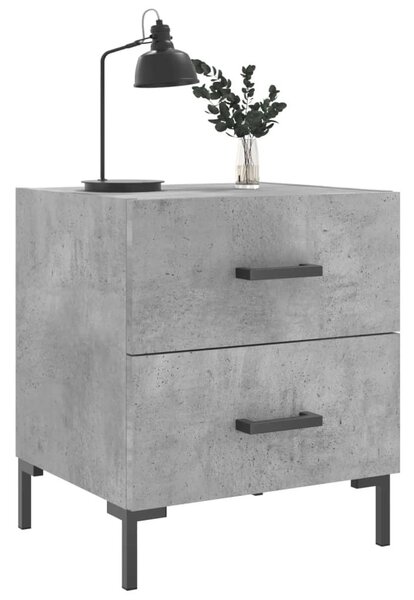 Betonszürke szerelt fa éjjeliszekrény 40 x 35 x 47,5 cm