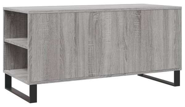 Szürke sonoma színű szerelt fa dohányzóasztal 102x44,5x50 cm
