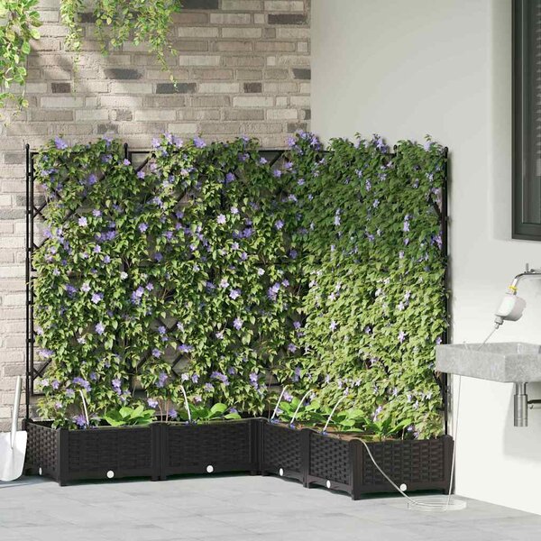 Kerti ültetők Fekete 120 x 120 x 126 cm Acél