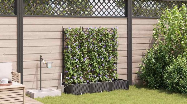 Kerti cserép 3 db Fekete 120 x 40 x 126 cm PP