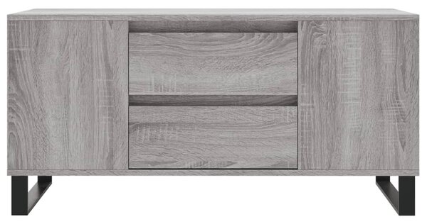 Szürke sonoma színű szerelt fa dohányzóasztal 102x44,5x50 cm