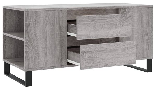 Szürke sonoma színű szerelt fa dohányzóasztal 102x44,5x50 cm