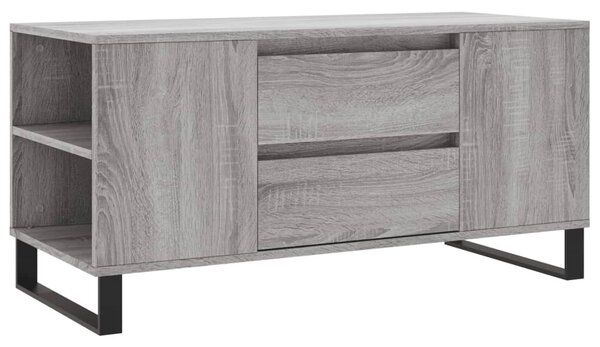 Szürke sonoma színű szerelt fa dohányzóasztal 102x44,5x50 cm