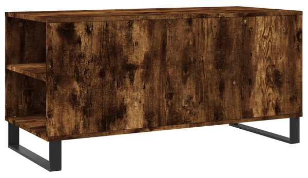Füstös tölgy színű szerelt fa dohányzóasztal 102x44,5x50 cm