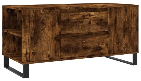 Füstös tölgy színű szerelt fa dohányzóasztal 102x44,5x50 cm