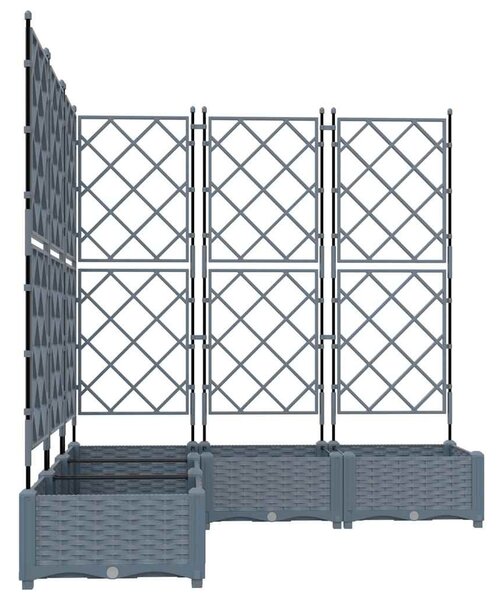 Kertész cserép rácsos változattal 5 pcs Világosszürke