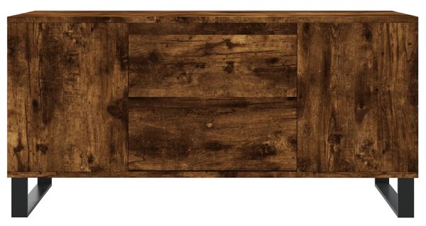 Füstös tölgy színű szerelt fa dohányzóasztal 102x44,5x50 cm