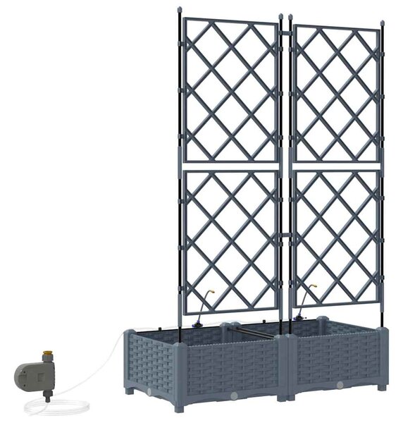 VidaXL Kerti cserép 2 pcs Világosszürke 80 x 40 x 126 cm Műanyag