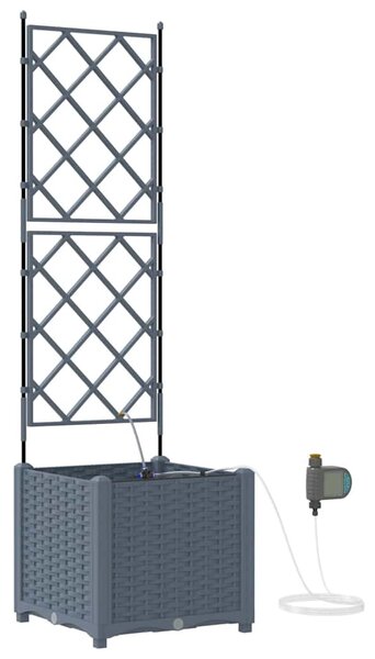 VidaXL Kerti cserép 2 pcs Világosszürke 40 x 40 x 142 cm Műanyag