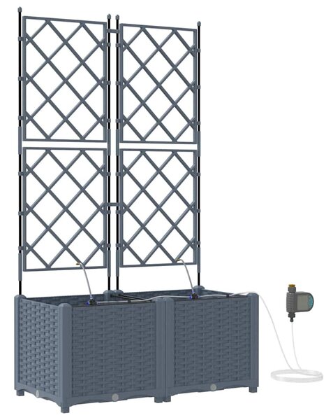 VidaXL Kerti cserép 2 pcs Világosszürke 80 x 40 x 142 cm Műanyag