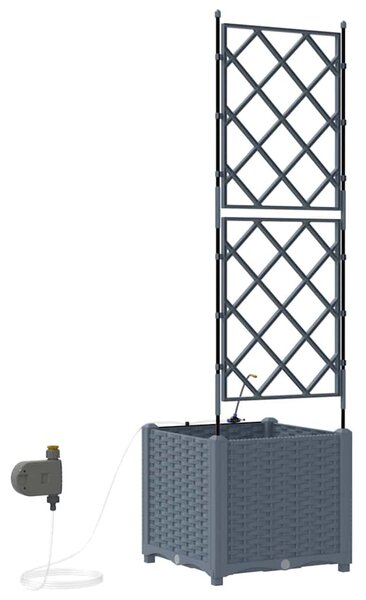 VidaXL Kerti cserép 2 pcs Világosszürke 40 x 40 x 142 cm Műanyag